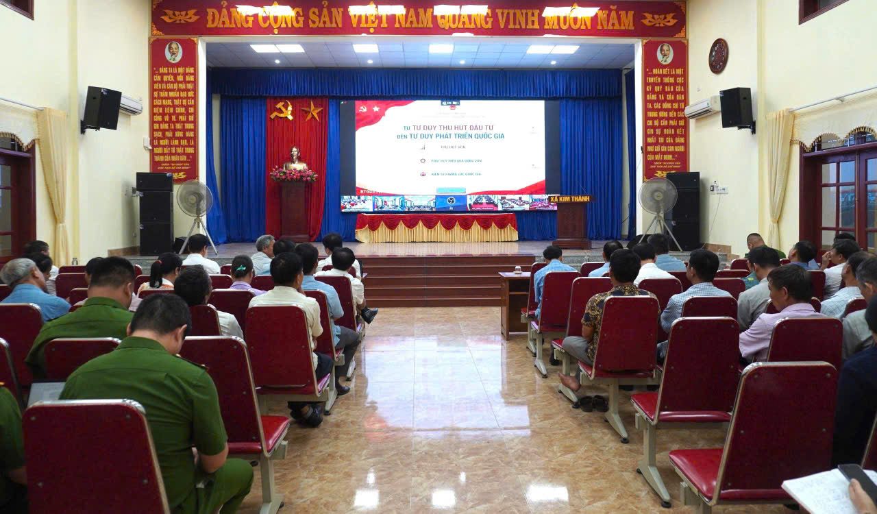 Công an xã Kim Thành tổ chức theo dõi, học tập, quán triệt Nghị quyết số 10-NQ/TW của Bộ Chính trị